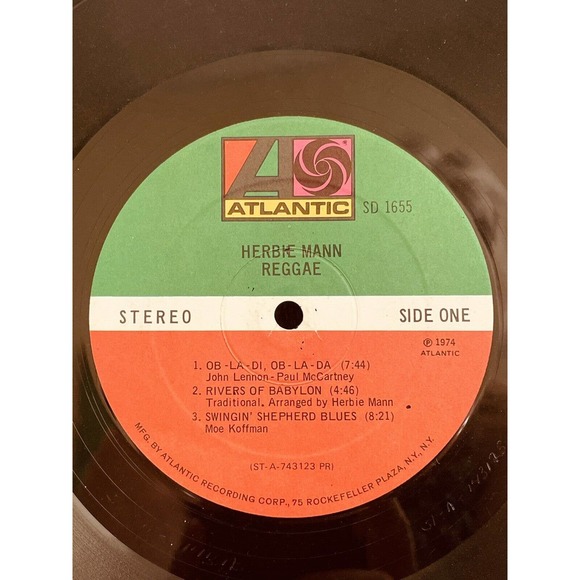 1974 HERBIE MANN Reggae ATLANTIC SD-1655 LP Good Condition Great Wall Art - Picture 11 of 12